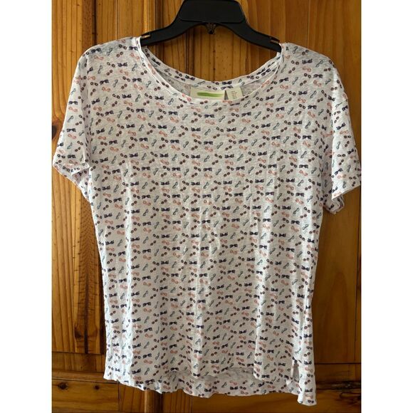 Cynthia Rowley Sunglass Print Linen Tee - Picture 1 of 4